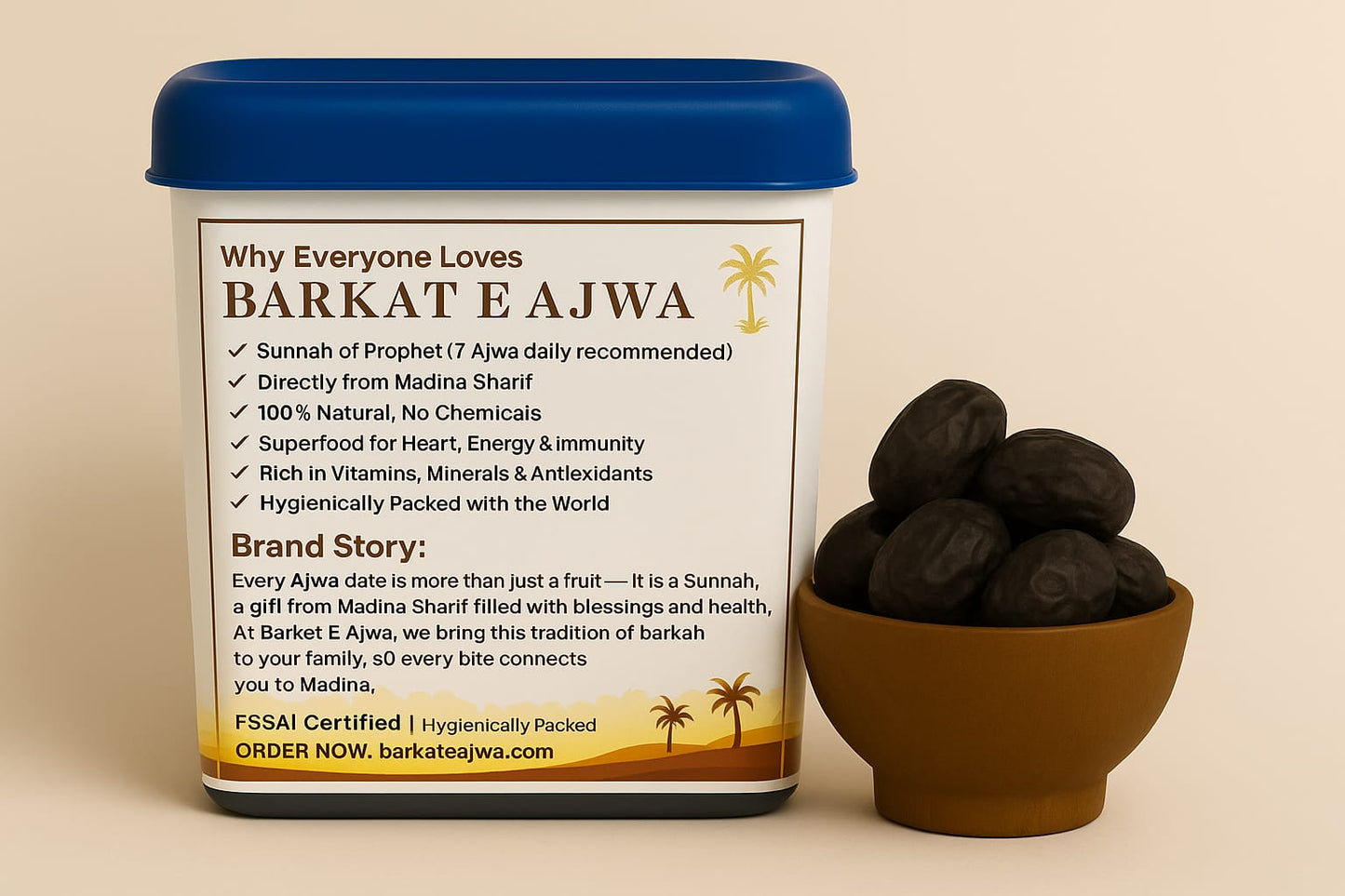 Barkat E Ajwa – Premium Ajwa Dates (350g) | Sunnah Inspired Superfood